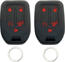 5 Buttons Silicone Smart Key Fob Cover Fit for 2023 Style: Black with red 2PCS
