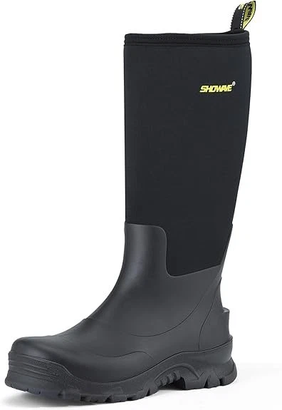 Showave Men's Rubber Boots - Knee High Waterproof Insulated Rain Boots for Mud
Opens in a new window
