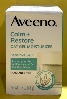 Aveeno Calm + Restore Oat Gel Moisturizer for Sensitive Skin 1.7 oz no date