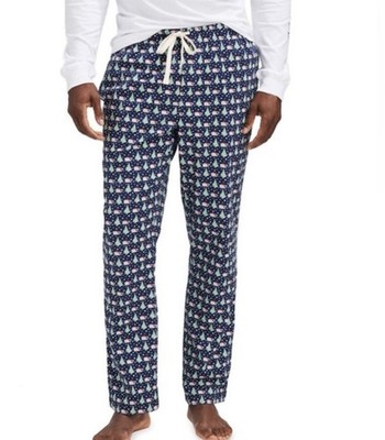 Vineyard Vines Pajama Bottoms Mens Size Small Whales Candy Canes Cotton Flannel