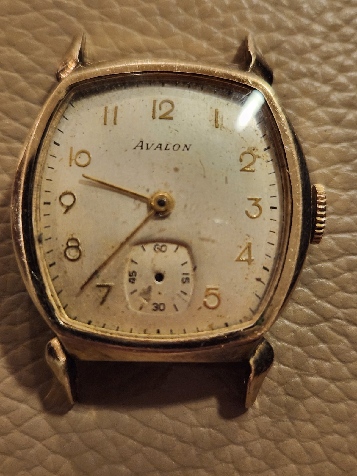 Vintage 1940s Avalon Swiss Mens Watch. Working