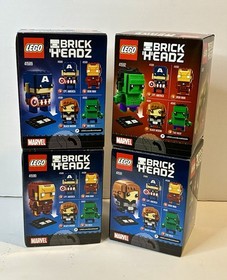 LEGO BRICKHEADZ Captain America Iron Man Black Widow Hulk Lot 4 SEALED