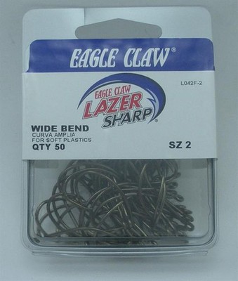 Eagle Claw L042F-2 Breiter Bogen Bronze Flunderhaken 50 Stück Größe 2