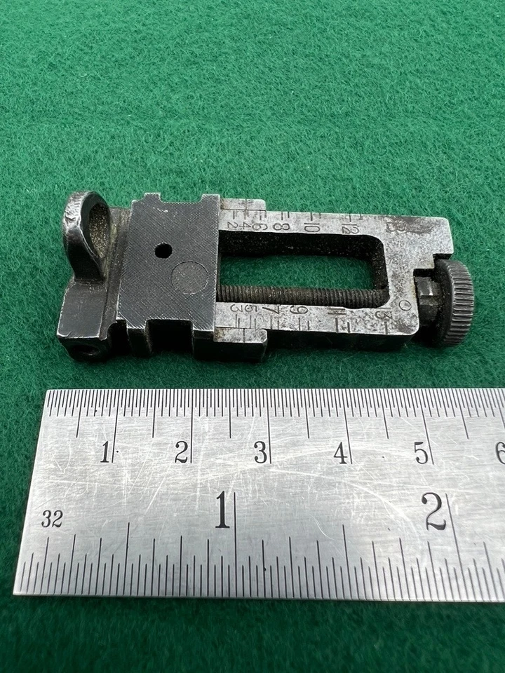 Receptor de rifle trasero Lee Enfield Mk I Modelo B Segunda Guerra Mundial mira panorámica esfera de elevación 1 Reino Unido Foto 2 de 4