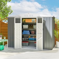 Outsunny 8 x 4 ft Garden Storage Shed, Outdoor Metal Shed Refurbished