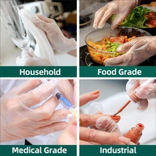 Vinyl Disposable Exam Gloves, Clear 4 Mil Powder-Free Latex-Free Medical Food...