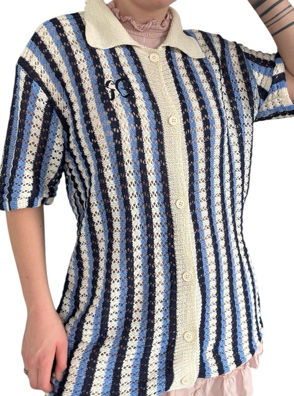 Empty Reference Unisex Knit Button Up Nautical Ca… - image 7