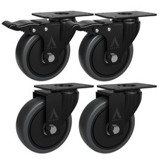 4x 100mm 700KG Heavy Duty Large Rubber Swivel Castor Wheels for Furniture - UK
