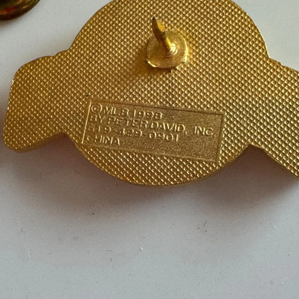 Vintage Milwaukee Brewers Gold Baseball Script Logo Enamel Lapel Pin Peter David - Image 4 of 4