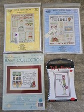 Lot of 4 Counted Cross-stitch Kits Estates Find Pre-owned Never Opened New
