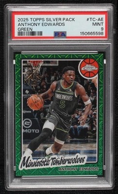 2025-26 Topps Green Refractor 11/99 Anthony Edwards #TC-AE PSA 9 MINT 0g4t