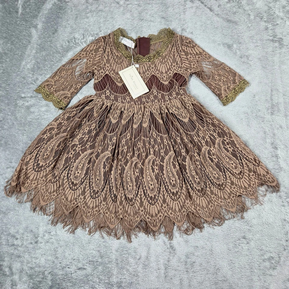 Trish Scully платье Baby девочек 6-12 Bella Rafaela кружева богемное винтажный стиль новый - Изображение 2 из 4
