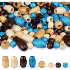 135pcs wooden beads 4 colors large hole loose spacer beads natural woo