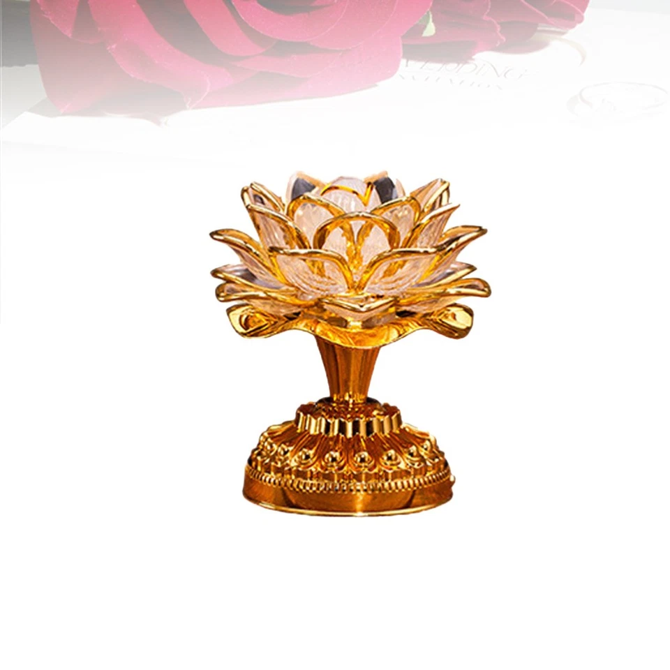 Decorative Lamp Lampe Aux Lotus Portative Bouddha Fournitures Bouddhistes - Photo 3/4