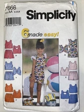 Top & Shorts Child’s Sewing Pattern SIMPLICITY 7666 - READ DESCRIPTION