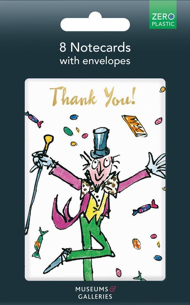 Museums & Galleries Pack of 8 Notecards Thank You Willy Wonka