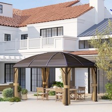 Outsunny Pavillon mit Hardtop 4x3 m Wasserdicht Stabil Winterfest Gartenpavillon