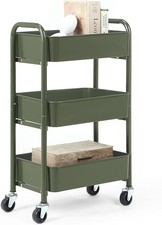 3-Tier Delicate Compact Rolling Metal Storage Organizer - Mobile Utility Ca