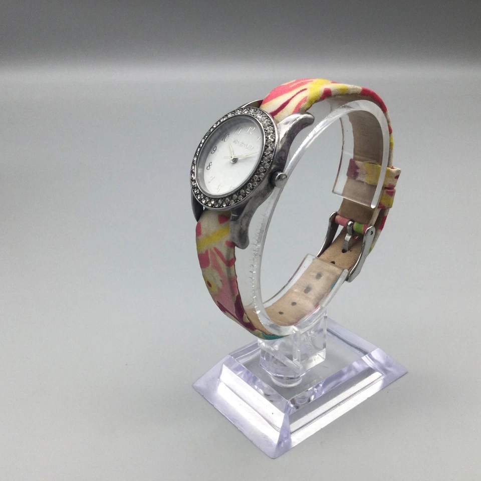 Часы женские Vera Bradley Pave 26 мм серебристые цветочный кожаный ремешок новый аккумулятор - Изображение 4 из 4