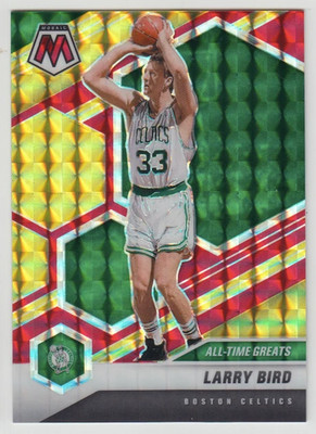 2020-21 Mosaic Choice Larry Bird All Time Greats #295 Red Yellow Prizm /88