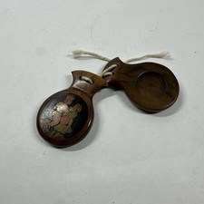 Wooden Castanets With Inlaid Dancing Couple Only One Set For One Hand