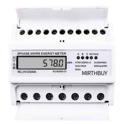 Digitaler Drehstromzähler 3-Phasen-4-Draht LCD Wechselstromzähler 5-100A