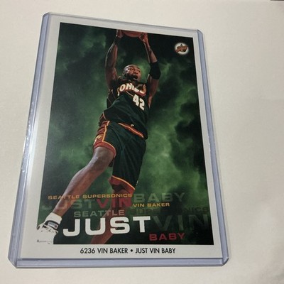 Vintage  Just Vin Baby  Seattle Super Sonics Promo Poster Card Vin Baker 4x6