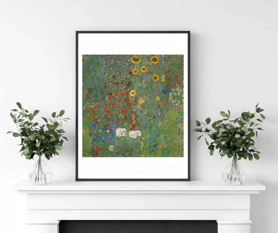 Impresión artística Jardín con girasoles Klimt giclee póster galería pared arte decoración del hogar Foto 2 de 4