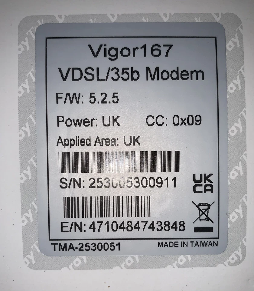 DrayTek Vigor 167 ADSL/VDSL Modem - Image 2 of 3