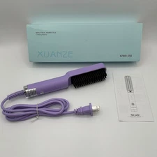 XUANZE Hair Straightener Brush Comb Heated Anti Scald Purple XZWD-558 NEW IN BOX