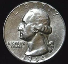 1944-P 25C Washington Quarter BU 90% Silver 20sat0323