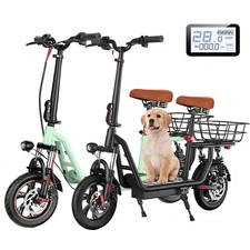 Electric Scooter Foldable with Seat & Basket 500W Long Range Commuter E-Scooter