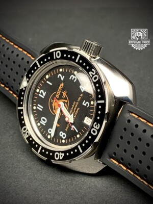 Vostok Amphibia Force 710380 Orange Scuba Dude. Brand New. Sent