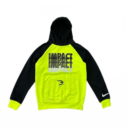 Nike Dri-Fit Neon-Black Hoodie Boys Sz XL Russell Wilson Graphic Sweatshirt NWT - Picture 2 of 7