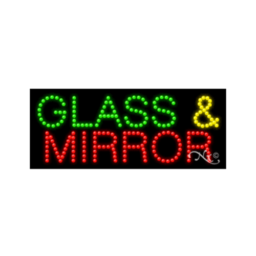 NEW “GLASS & MIRROR" 27x11 SOLID & ANIMATED LED SIGN W/CUSTOM OPTIONS 20157 - Picture 1 of 3