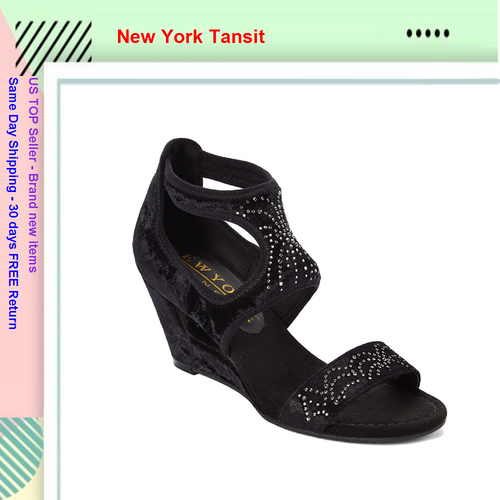 new york transit black wedge sandals