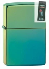 Zippo 49191 High Polish Teal Full Size Lighter + FLINT PACK