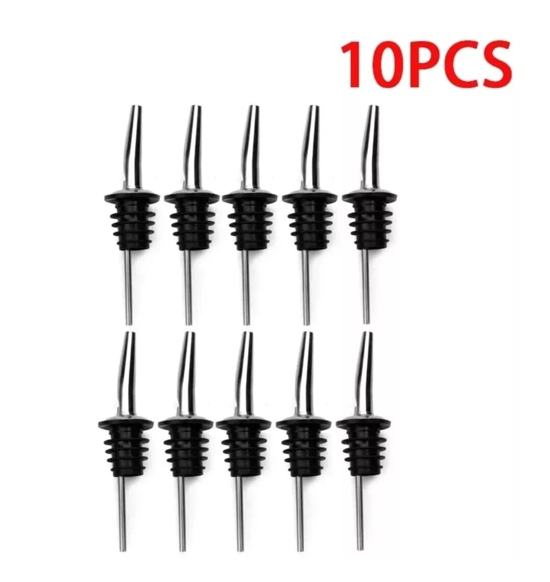 10 Pcs Olive Oil Spout Pourer Stainless Steel Oil Bottle Stopper Pour Dispenser