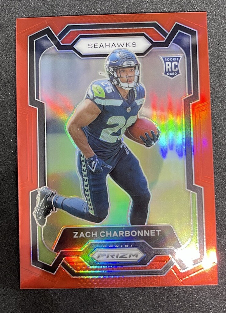 2023 Panini Prizm Zach Charbonnet Rookie Red Retail SSP Seahawks #392 RC