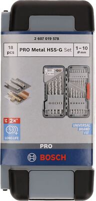 Bosch Metallbohrer-Set HSS-G, Toughbox, 18-teilig, DIN 338, 135°