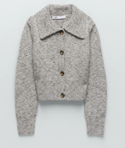 marled grey cardigan