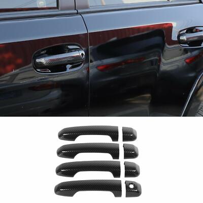 Carbon Fiber Exterior Door Handle Cover Decor Shell Trim Bezels for 4Runner 10+