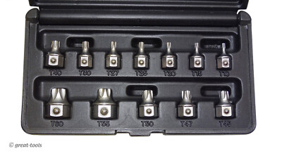 E-Z Red Torx Wrench Drive Set Low Profile Stubby Bits Automotive
