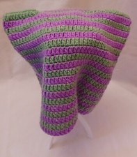 GGOOB Womens crochet slouchy cat-ear beanie, purple green