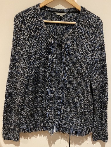 Cardigan Sweater Fringe Detail 