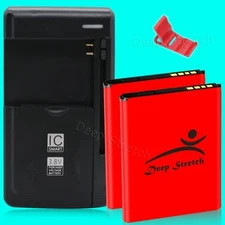 Long Life 2x 1520mAh Battery Charger Bracket f Alcatel Cingular Flip 2 OT-4044O