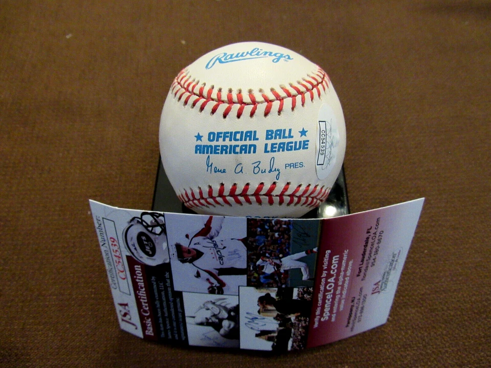 GENE WOODLING W.C. 1949-53 NY YANKEES OF'ER FIRMADO AUTOMÁTICO VINTAGE OAL BÉISBOL JSA Foto 3 de 3