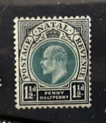 Edward VII Natal 1 1/2d black green stamp - mint hinged