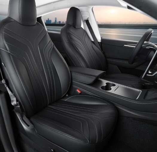 Tesla Model Y Seat Covers 2023 2022 2021 2020 2024 Car Seat Cover Full Set Black-image