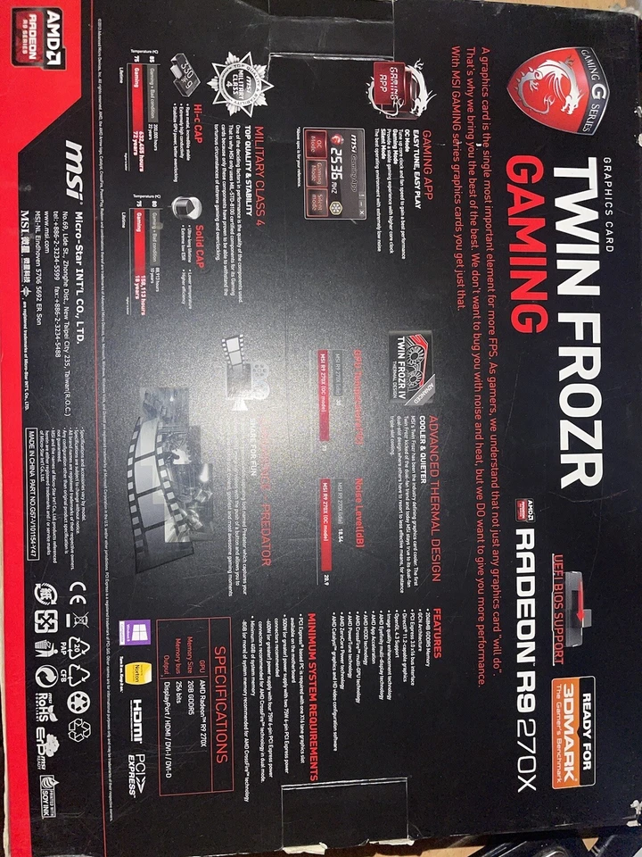 BRAND NEW MSI RADEON R9 270X 2GB GRAPHICS CARD - Image 2 of 3